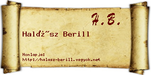 Halász Berill névjegykártya