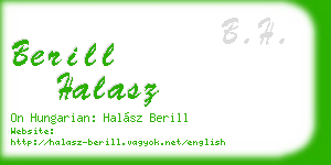 berill halasz business card